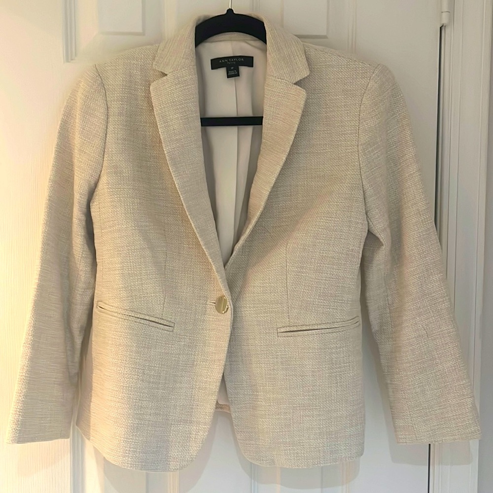 Cream ann Taylor blazer